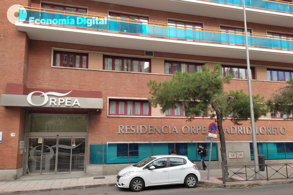 Exterior de la residencia del Loreto, en Madrid, del grupo Orpea.